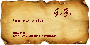 Gerecz Zita névjegykártya